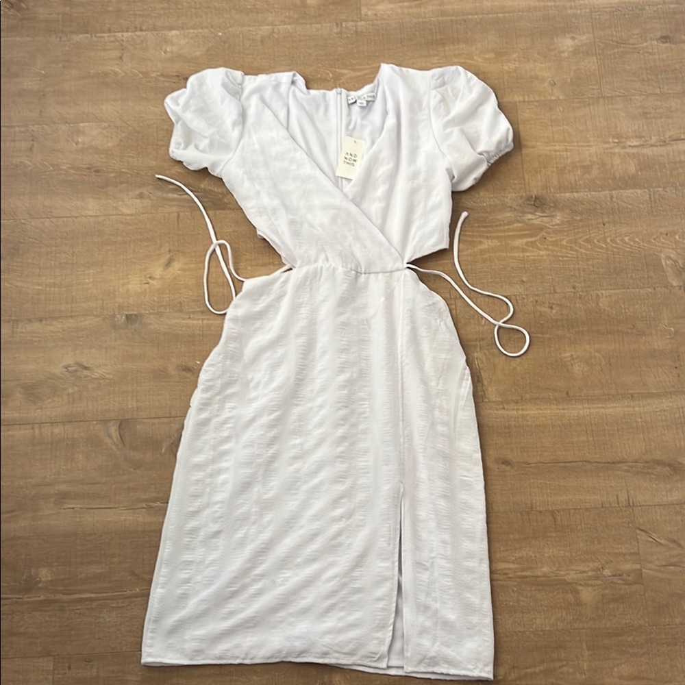 White midi dress
